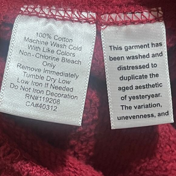 Mitchell & Ness Zip Up Hoodie Womens XL Red Distressed Wash Embroidered NWOT - Picture 5 of 10